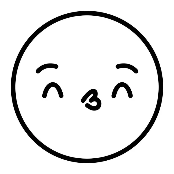 Kawaii emoji face — Stock vektor