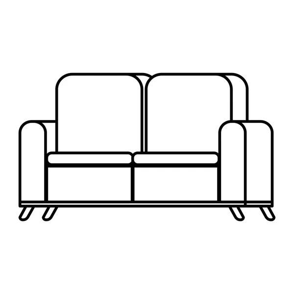 Sofa livingroom isolated icon — Stock Vector