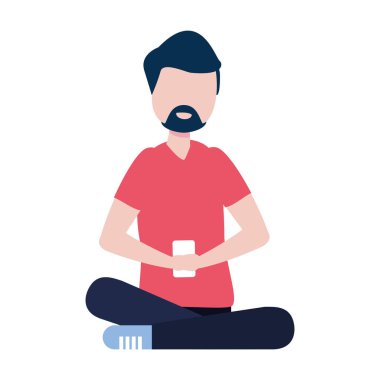 adam akıllı telefon avatar karakter ile