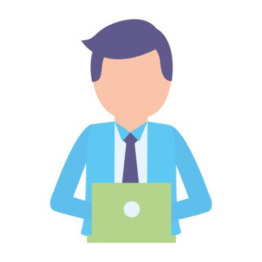 İşadamı dizüstü bilgisayarla çalışıyor