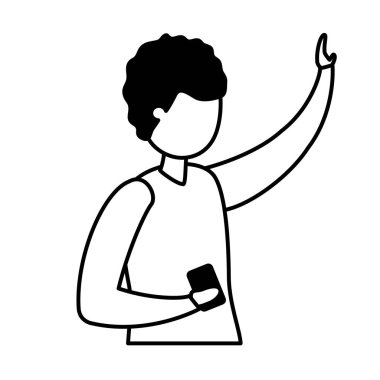 adam akıllı telefon avatar karakter ile