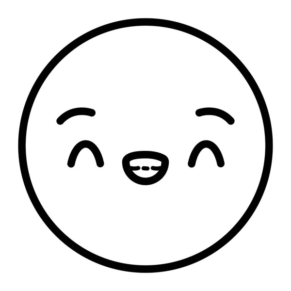 Visage emoji kawaii — Image vectorielle