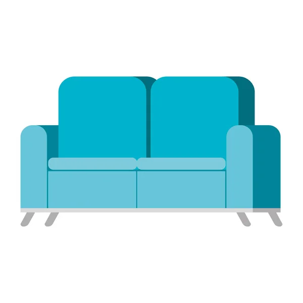 Sofa livingroom isolated icon — Stock Vector