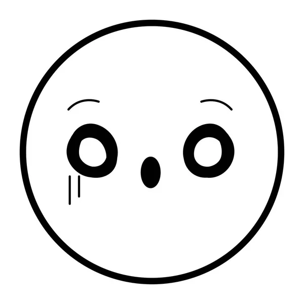 Visage emoji kawaii — Image vectorielle