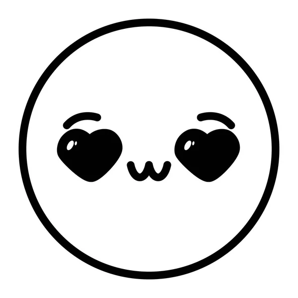 Kawaii emoji cara — Vector de stock