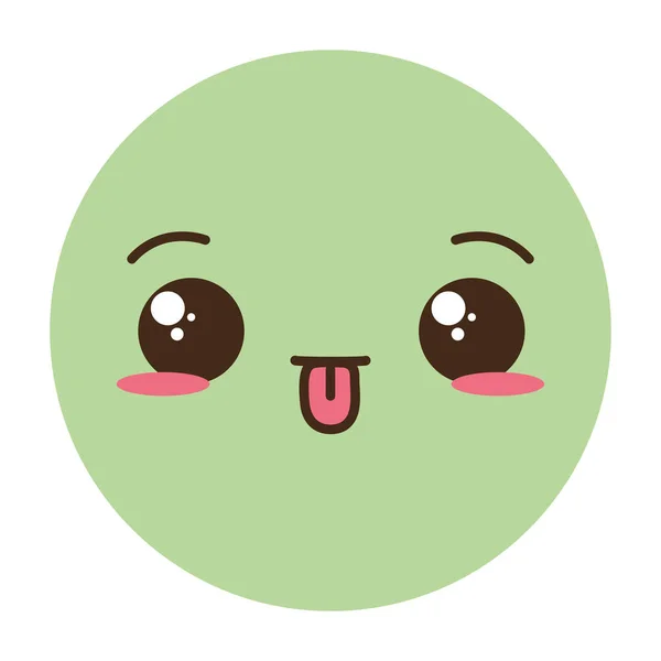 Kawaii обличчя emoji мультфільм — стоковий вектор