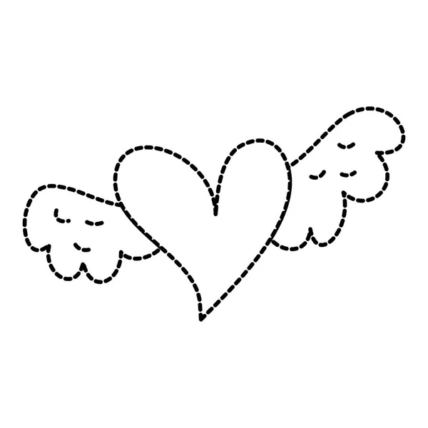 Corazón alado romántico que simboliza el romance y el amor — Vector de stock