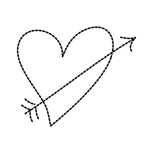 Romantické srdce lásku šipku Amor Valentýn symbol — Stockový vektor