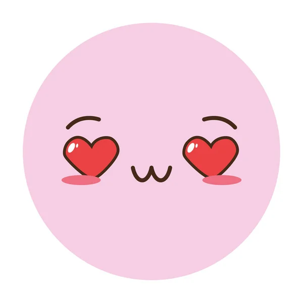 Kawaii emoji πρόσωπο κινούμενων σχεδίων — Διανυσματικό Αρχείο