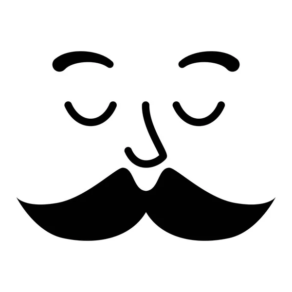 Face with mustache style hipster — Stock Vector