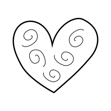 kalp dekoratif unsur kıvırcık swirls