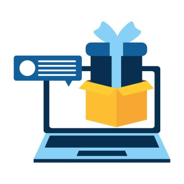 dizüstü bilgisayar hediye izole simgesi ile