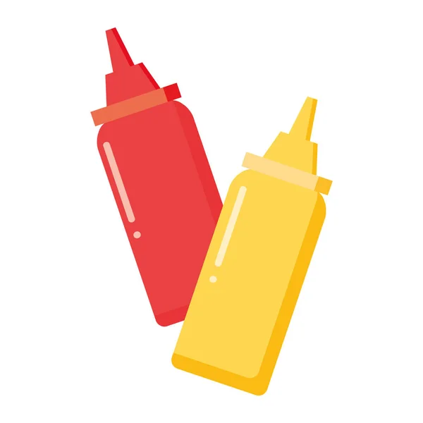 Bottles sauce food — Stock Vector