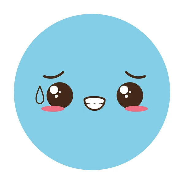 Kawaii emoji cartoon face — стоковый вектор