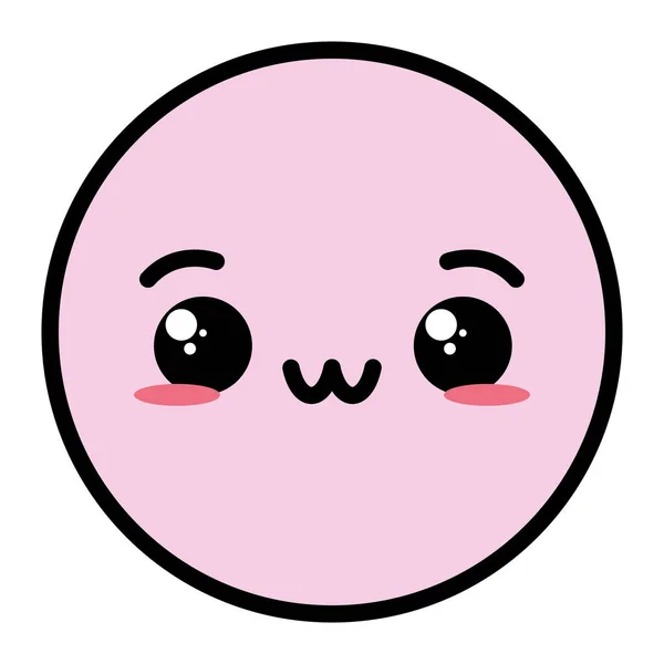 Kawaii emoji cara de dibujos animados — Vector de stock