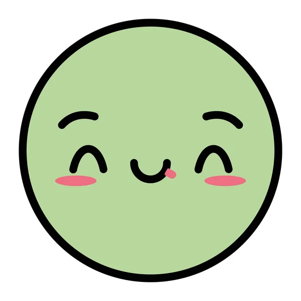 Kawaii emoji cartoon gezicht — Stockvector