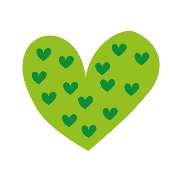 緑のハート愛バレンタインお祝い情熱 — ストックベクタ
