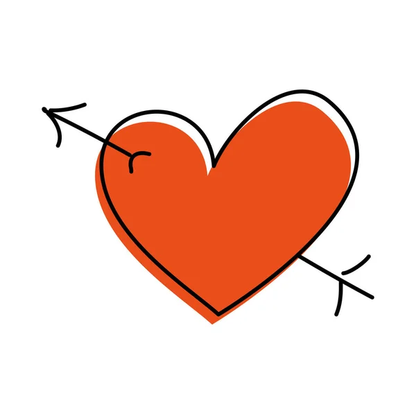 Romantiska hjärta kärlek pilsymbol cupid valentine — Stock vektor