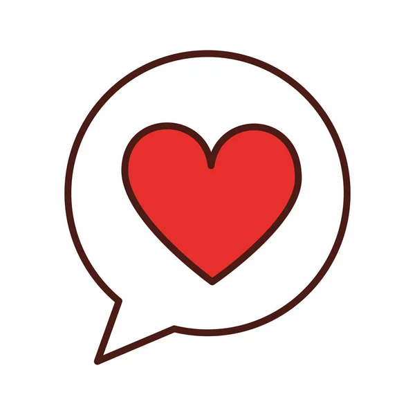 Sprechblasendialogfeld mit Herz-Liebe-Symbol — Stockvektor