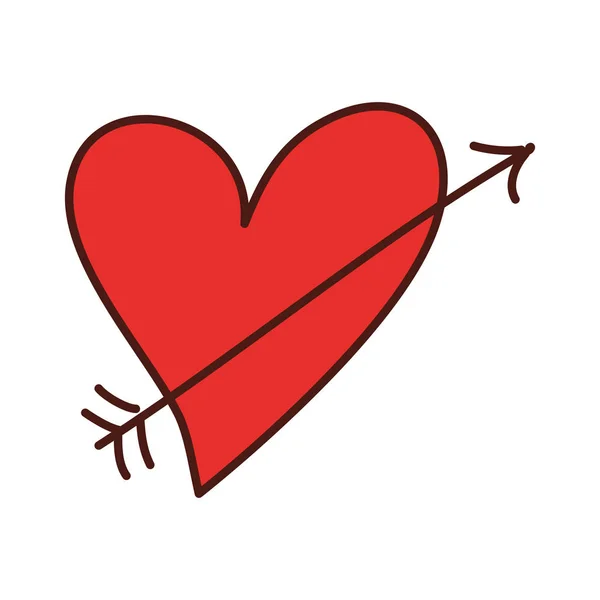 Romantic heart love arrow cupid valentine symbol — 图库矢量图片