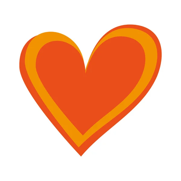 橙色的心爱浪漫激情装饰 — 图库矢量图片