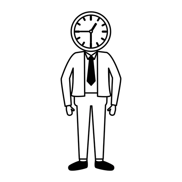 商人与时钟时间 — 图库矢量图片