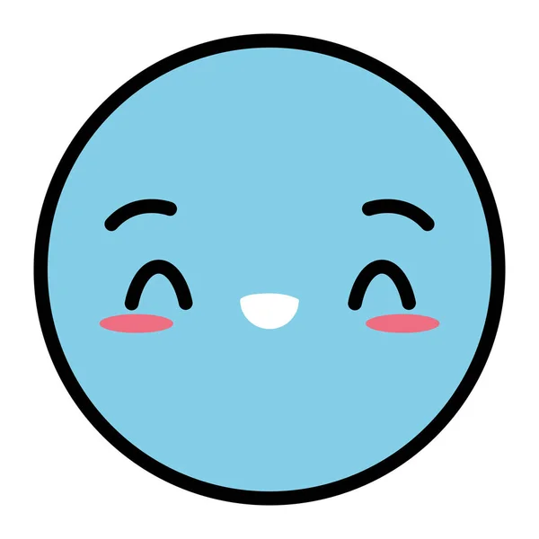 Cara de desenho animado de emoji kawaii — Vetor de Stock