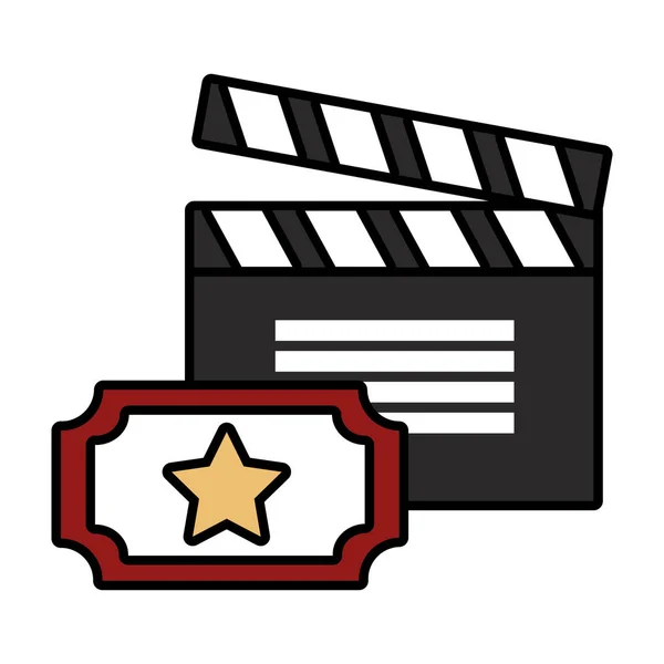 Película conjunto objetos icono — Vector de stock