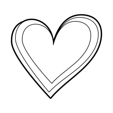 Doğrusal karikatür elle çizilmiş kalp doodle