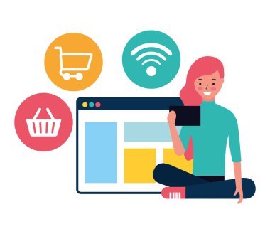 Kadın çevrimiçi alışveriş