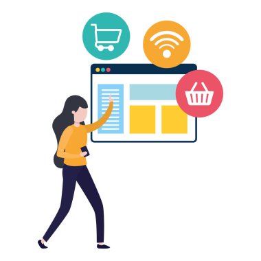 smartphone ve sosyal ağ profili kadın ile