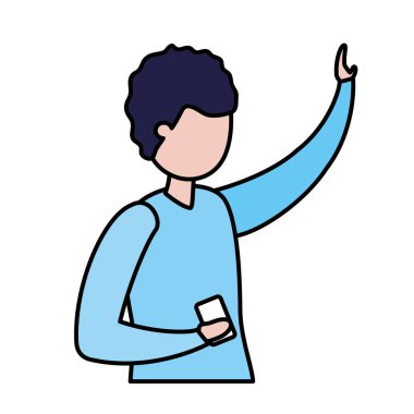 adam akıllı telefon avatar karakter ile