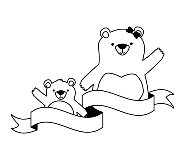 Maman ours et fils — Image vectorielle