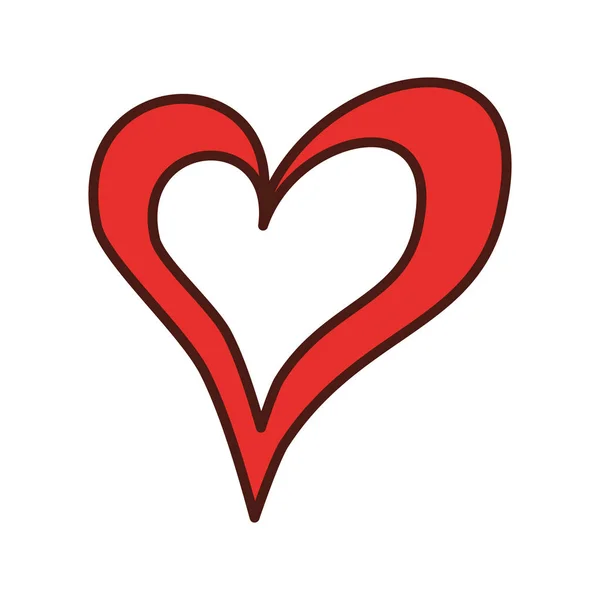 Coração linear amor romance paixão — Vetor de Stock
