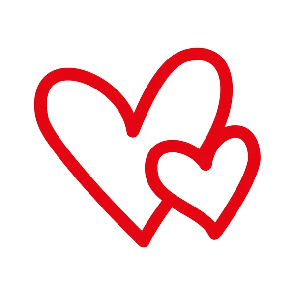 Corazones icono símbolo del amor en el día de San Valentín — Vector de stock