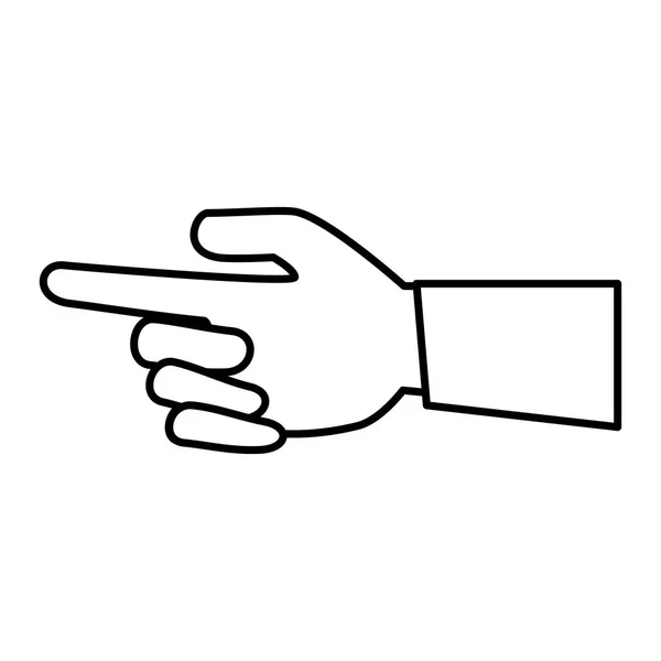Ikona na białym tle ręka człowieka indeksu — Wektor stockowy