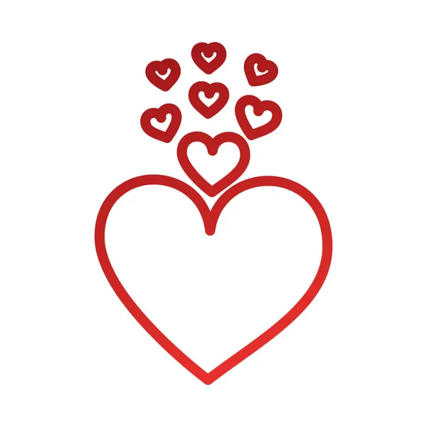 Srdce lásky romance vášeň dekorace — Stockový vektor