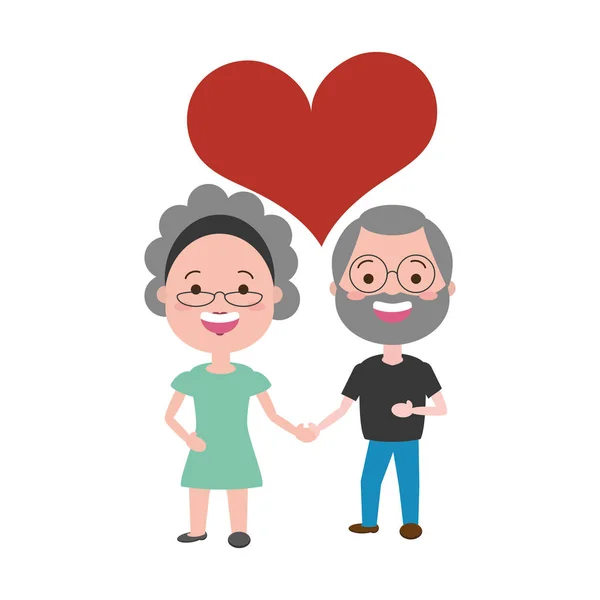 Vecchio uomo e donna amore — Vettoriale Stock