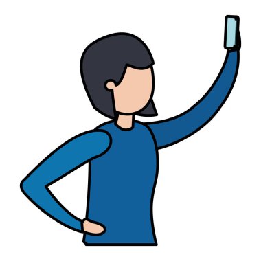 smartphone avatar karakter olan kadın