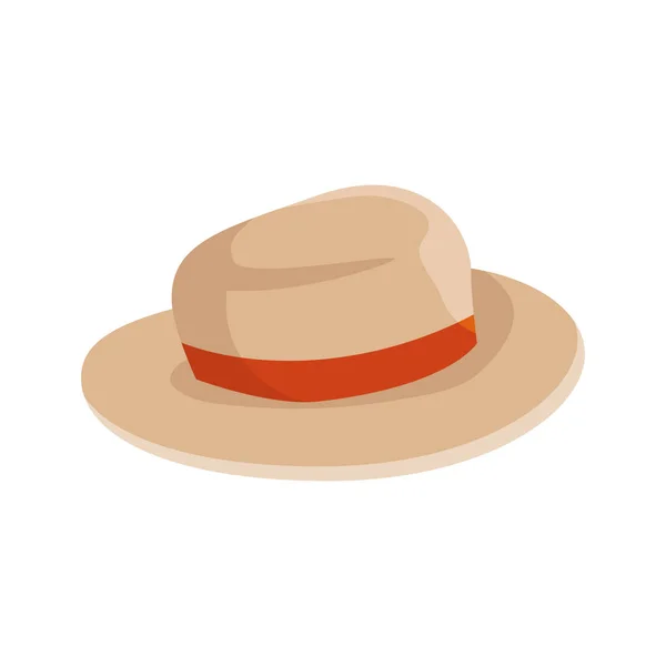 Cappello turistico icona isolata — Vettoriale Stock