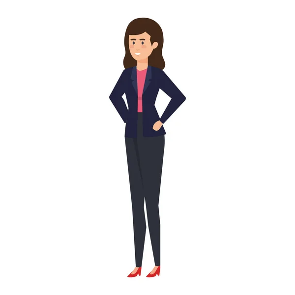 Elegante personaje de mujer de negocios avatar — Vector de stock