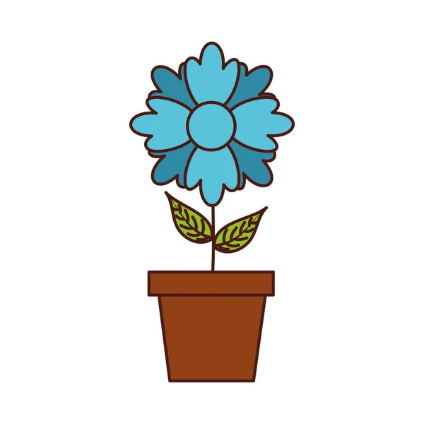 Γλάστρες λουλουδιών φυτών διακόσμηση βοτανική χλωρίδα — Διανυσματικό Αρχείο