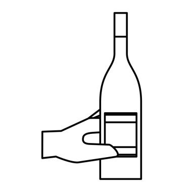 şişe içki izole tasarımı tutan el