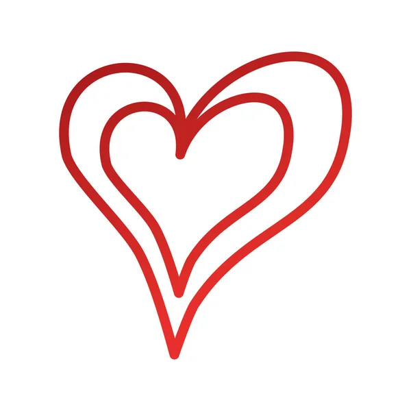 Linear heart love romance passion — Stock Vector