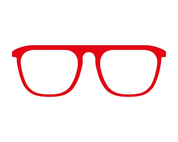 빨간 안경 패션 프레임 고립 된 디자인 — 스톡 벡터