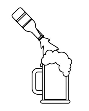 dökme cam bardakta bira şişesi