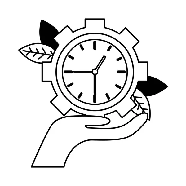 Hand holding clock — Stock Vector