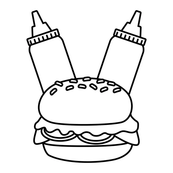 Burger und Soßen — Stockvektor