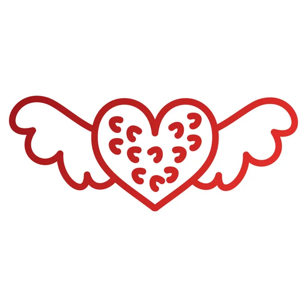 Romantic winged heart symbolising romance and love — Stock Vector