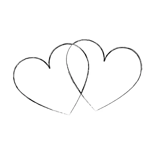 Coeurs icône symbole de l'amour sur la Saint-Valentin — Image vectorielle